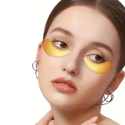 60Pcs 24K Gold Moisturizing Eye Mask to Relieve Eye Fatigue and Nourish the Eye Area, Collagen Crystal Eye Mask